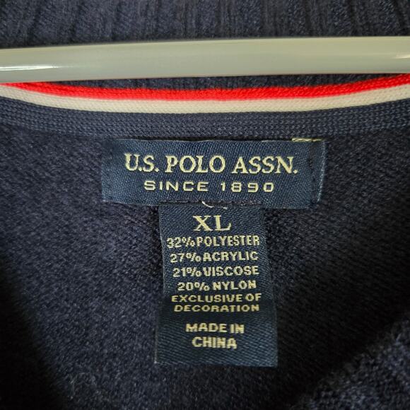 US Polo Assn Mens Pullover Sweater Super Soft Navy Blue XL 0747 - Picture 4 of 8